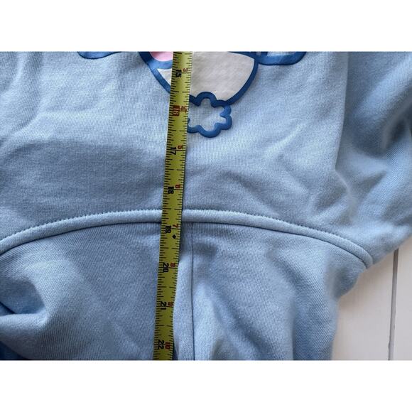 Hello Kitty Ski Club Women Hoodie 2xl Blue Graphic Print Y2K Ringstones String - Picture 8 of 9